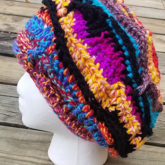 Crochet Beanie Handmade Art Wear Hat - Picture 1 of 7